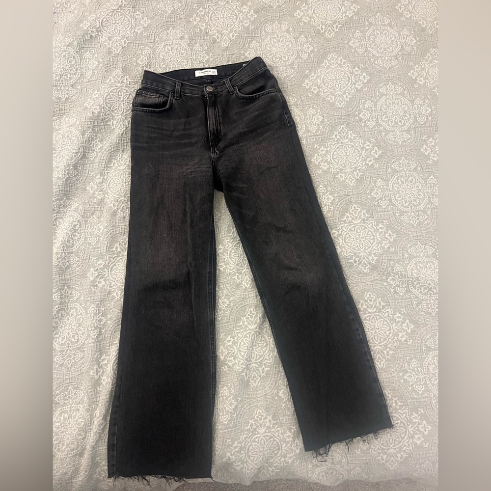 Pull&Bear Women's Straight Leg Black Jeans